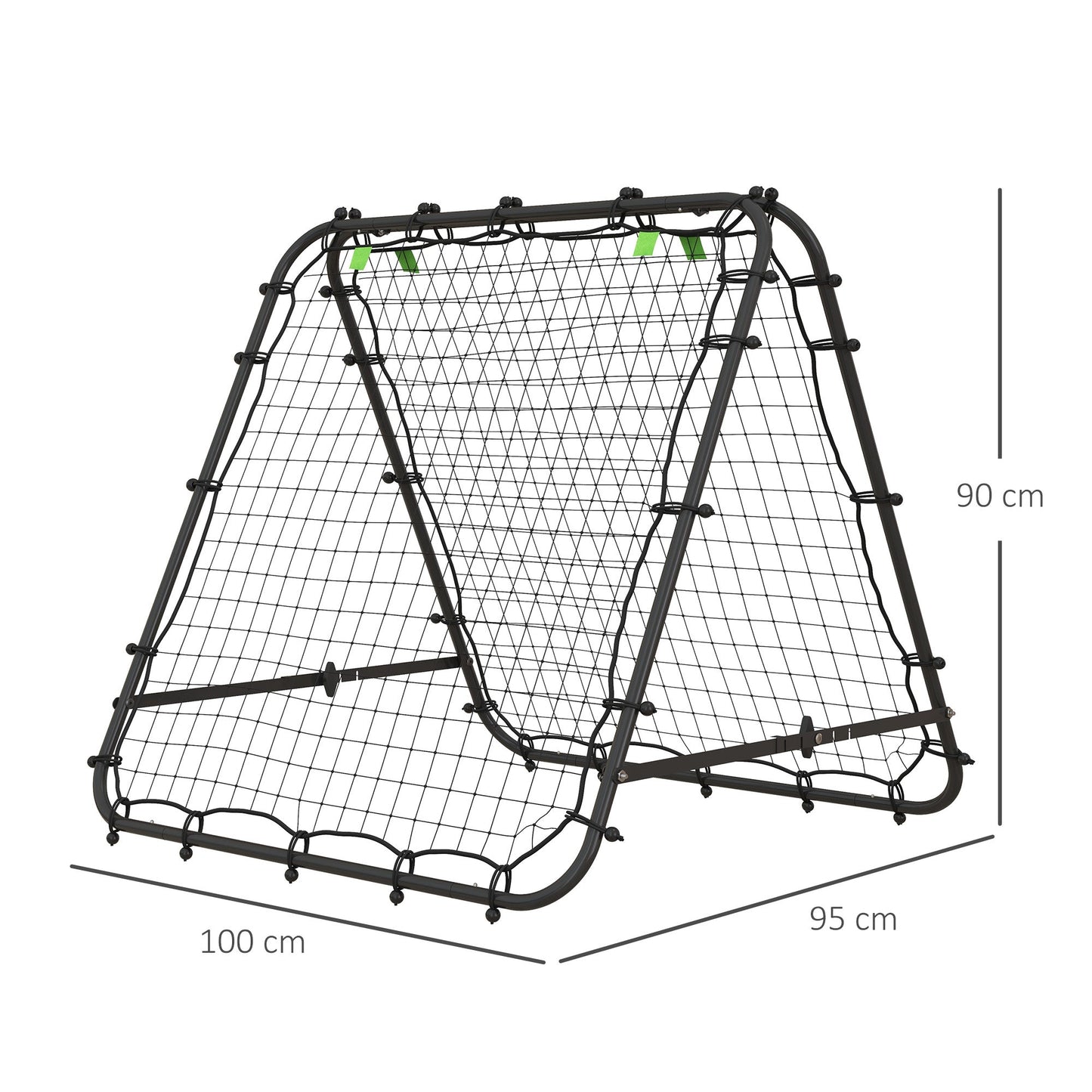 Double Sided Football Rebounder Net, Football Rebound Goal with 5 Adjustable Angles, Black-2
