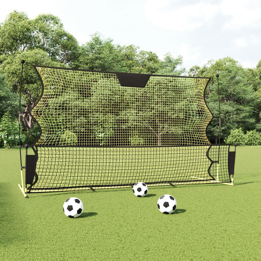vidaXL Football Rebounder Net Black and Yellow 72"x33.5"x47.2" Polyester-0