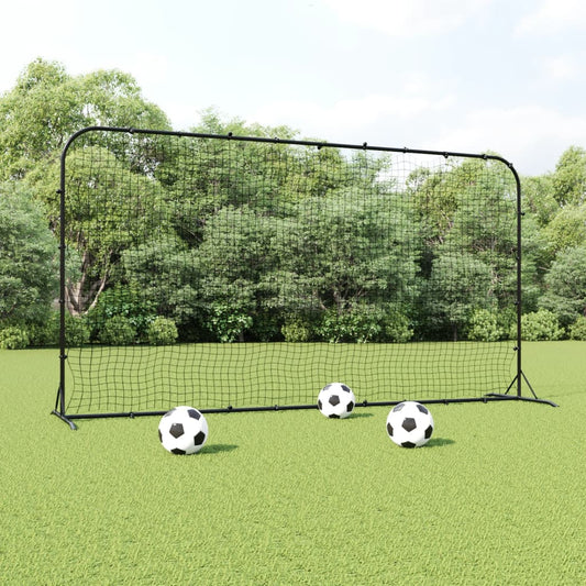 vidaXL Football Rebounder Net Black 144.1"x35.4"x72" HDPE-0