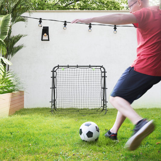 Double Sided Football Rebounder Net, Football Rebound Goal with 5 Adjustable Angles, Black-1